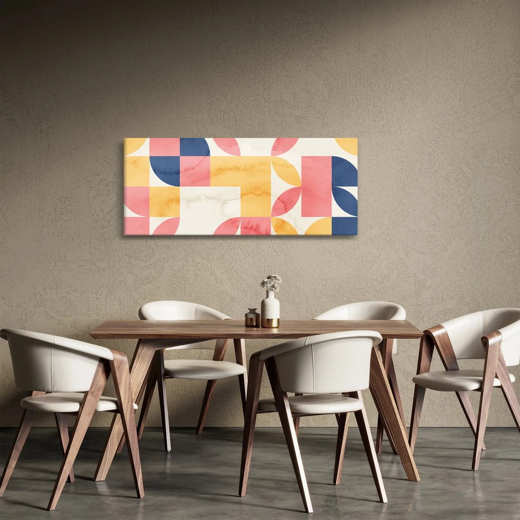 Kép - Absztrakció retro mintákkal (120x50 cm)