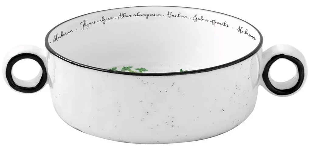 Porcelán fűszernövényes tál füllel 12cm Herbarium