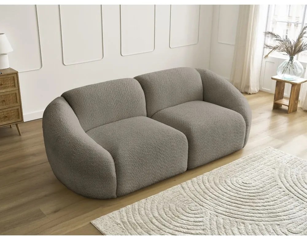 Szürkésbarna buklé kanapé 230 cm Tina – Bobochic Paris