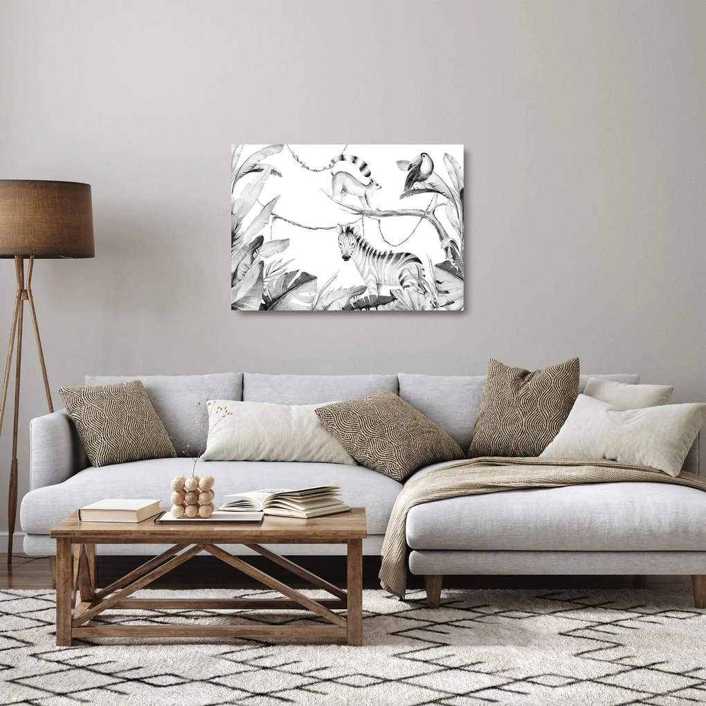 Üveg kép - Akvarell dzsungel (70x50 cm)
