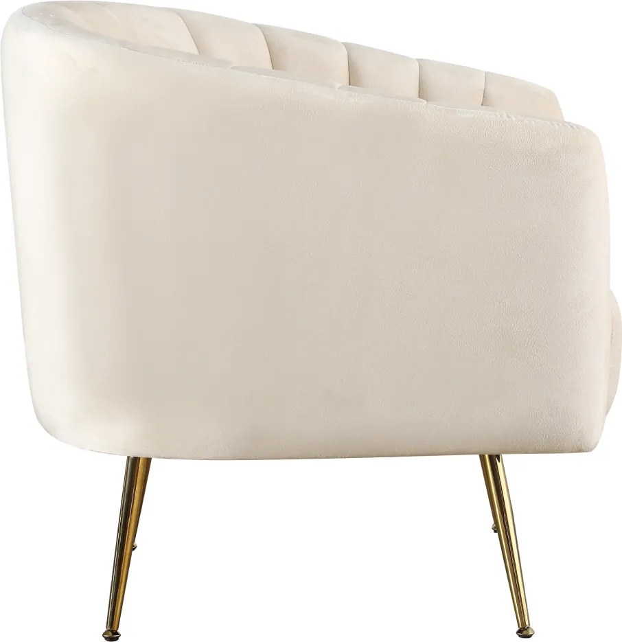 Design fotel, bézs Velvet szövet/gold króm-arany, BAGY