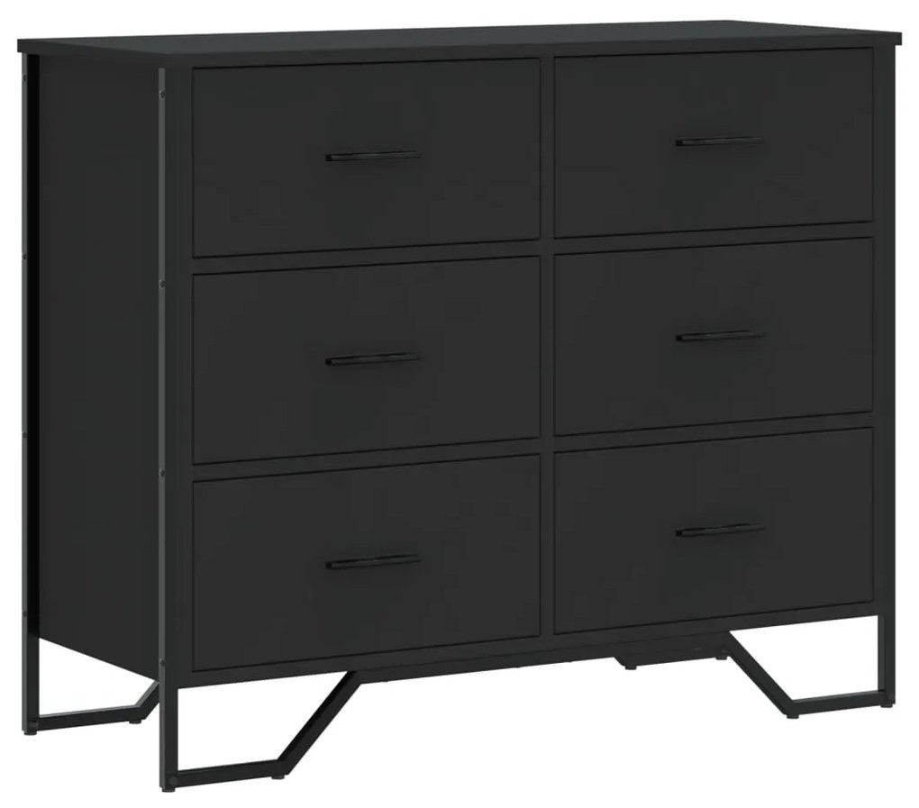 fekete szerelt fa komód 91 x 35,5 x 74,5 cm