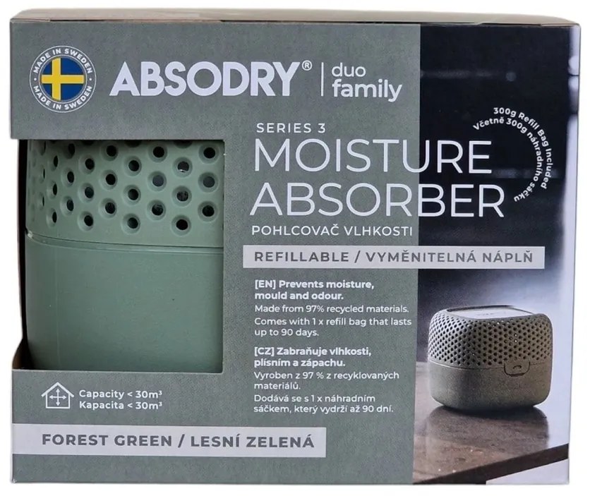 Everbrand Absodry Duo Family Bag 3-sorozatúnedvességelnyelő, 30 m3-ig, erdőzöld