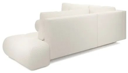 Ágyazható balos L-alakú kárpitozott sarokkanapé ágyneműtartóval ALMADA bézs