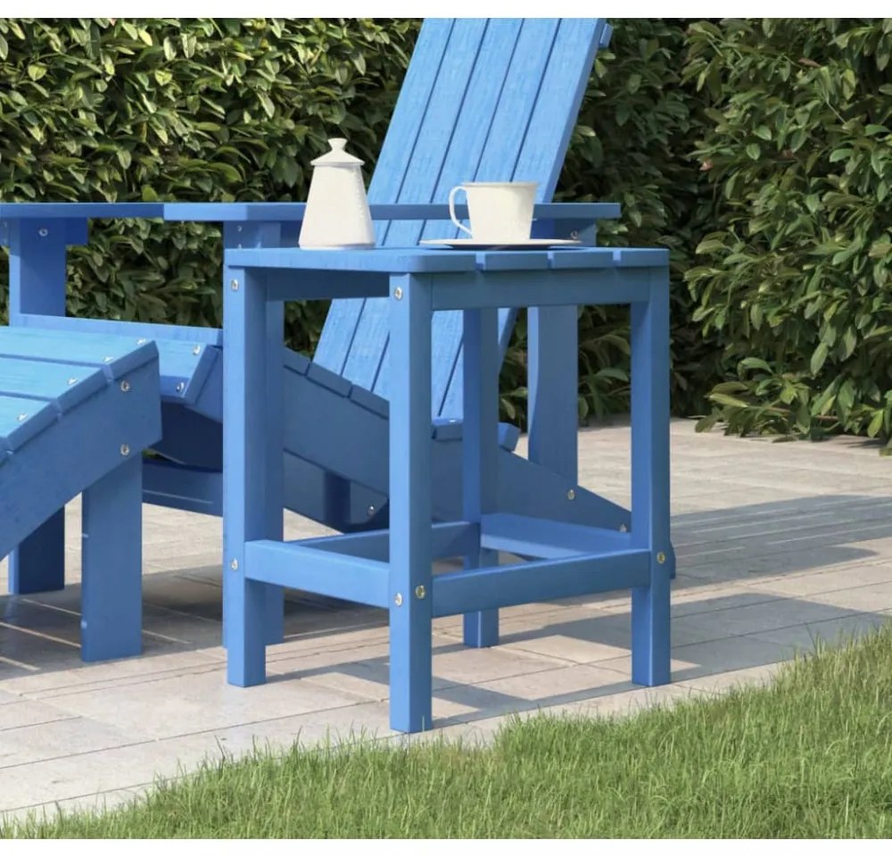 vízkék HDPE kerti Adirondack asztal 38 x 38 x 46 cm