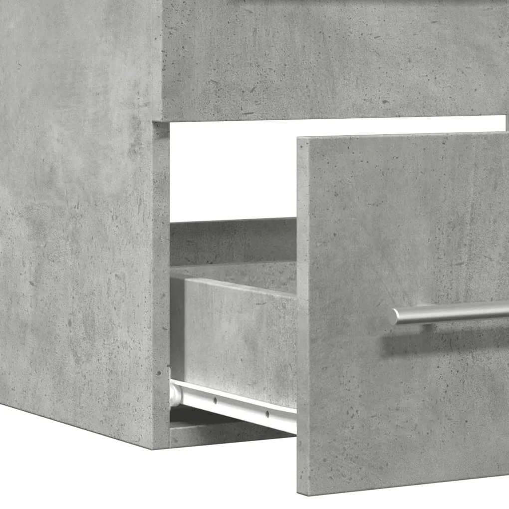 betonszürke szerelt fa mosdószekrény 60 x 38,5 x 48 cm
