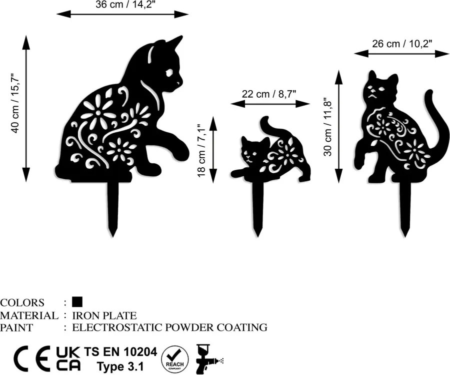 Fam fém kerti dísztárgy, 40×36 cm – TR565TNL1402