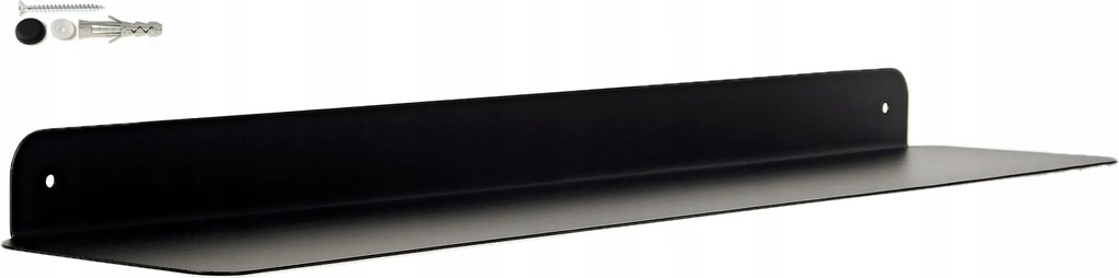 Polc 80x15x5cm akasztós modern Loft stílusban fém fekete