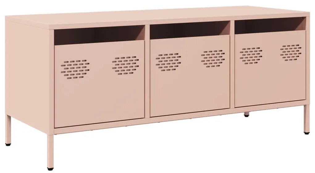 rózsaszín hidegen hengerelt acél TV-szekrény 101,5x39x43,5 cm