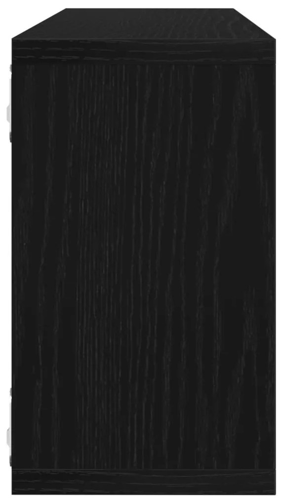 Fali Polcok 4 db Fekete Tölgy 80x15x26 cm Mérnöki Fa