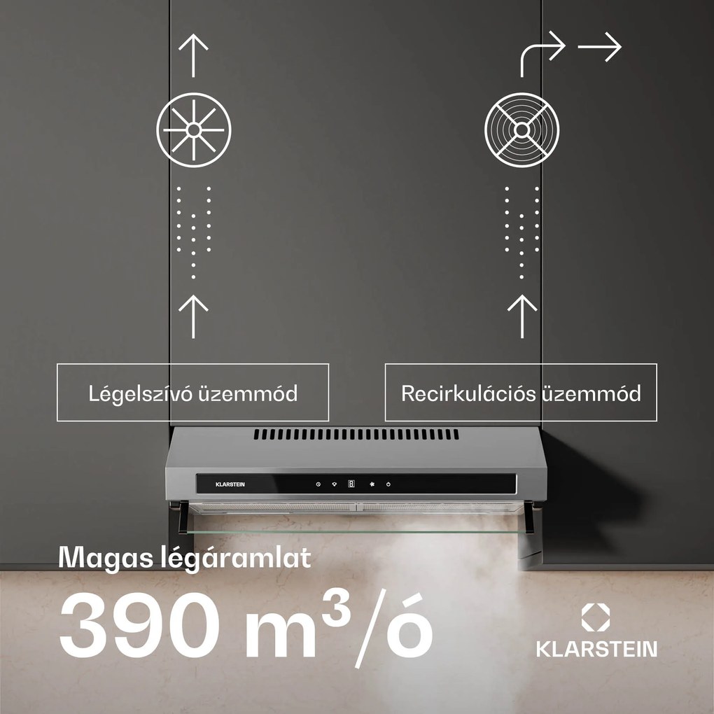 Klarstein Purista Force páraelszívó, Kompakt, 384,8 m³/h, EEK C, Kettős motoros technológia