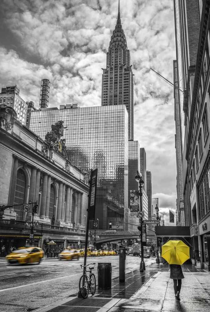 Poszter 68x101cm New York város alaprajza Chrysler 3 épülettel, Assaf Frank