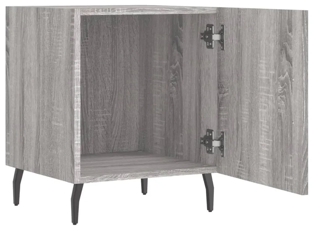 2 db szürke sonoma színű szerelt fa éjjeliszekrény 40x40x50 cm