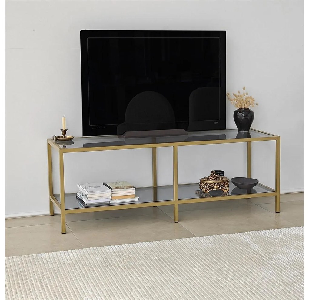 TV asztal Sibade 2 (sötétszürke + arany) . 1095508