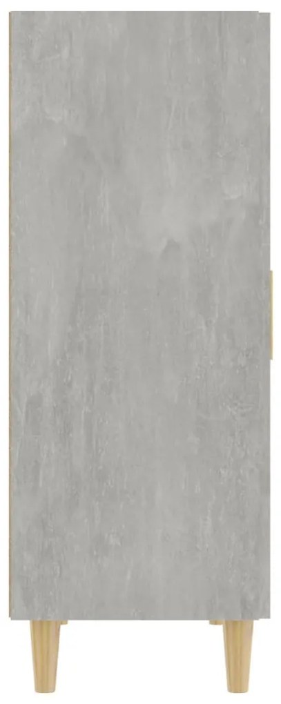 betonszürke szerelt fa tálalószekrény 70 x 34 x 90 cm