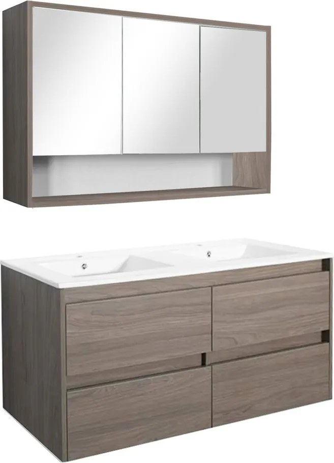 Porto 120 komplett fürdőszoba bútor rauna szil színben