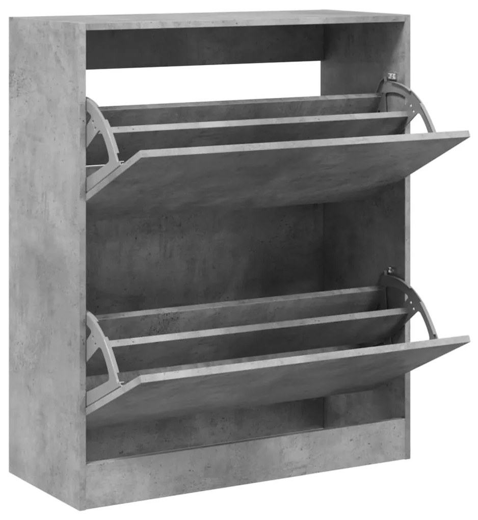 betonszürke szerelt fa cipőszekrény 80 x 34 x 96,5 cm