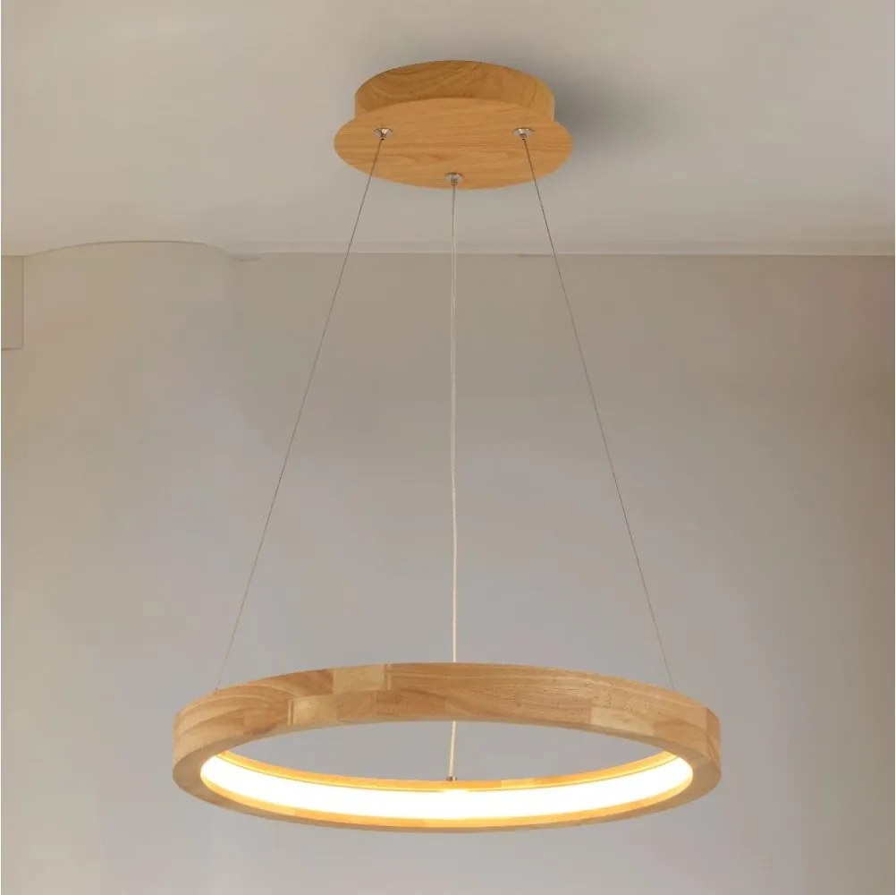 Brilagi - UMEA WOOD LED csillár kábelen LED/30W/230V átmérő 40 cm fa