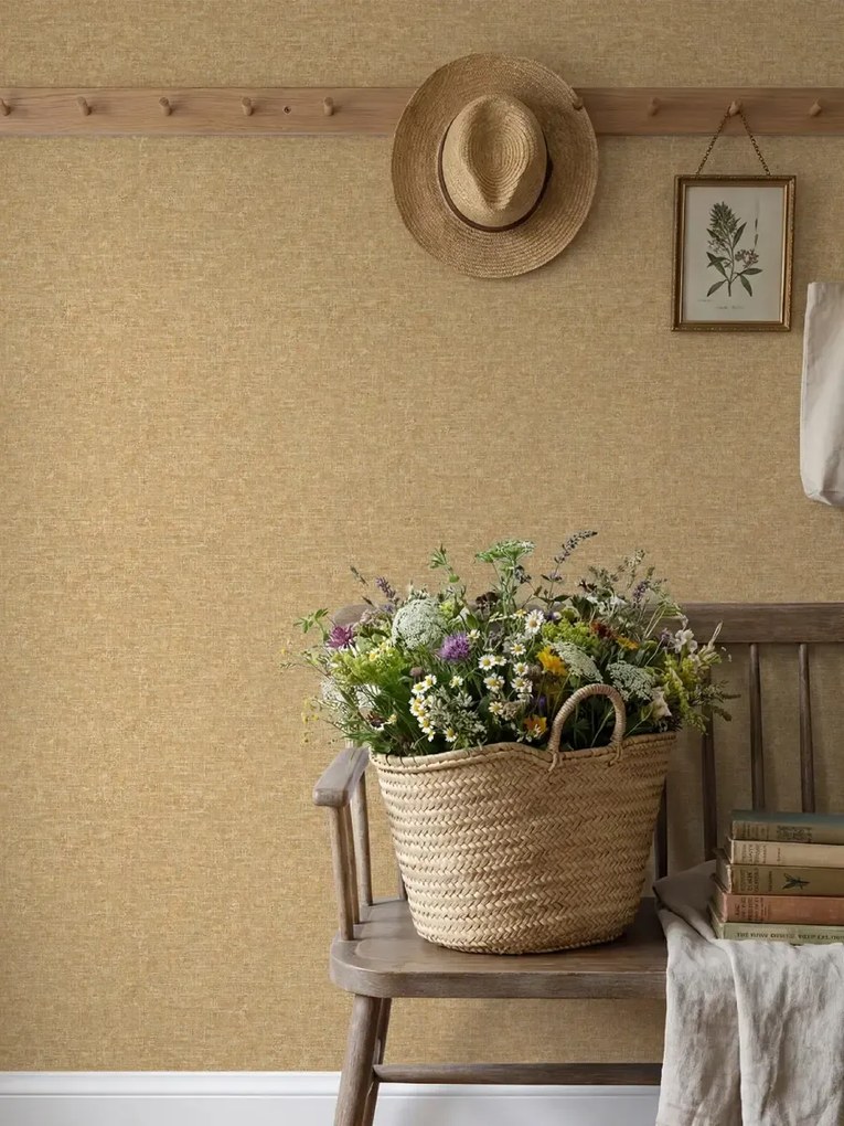 Esselle Home A La Mode Artisan Weave okkersárga egyszínű szövet hatású vlies tapéta – 100005EH