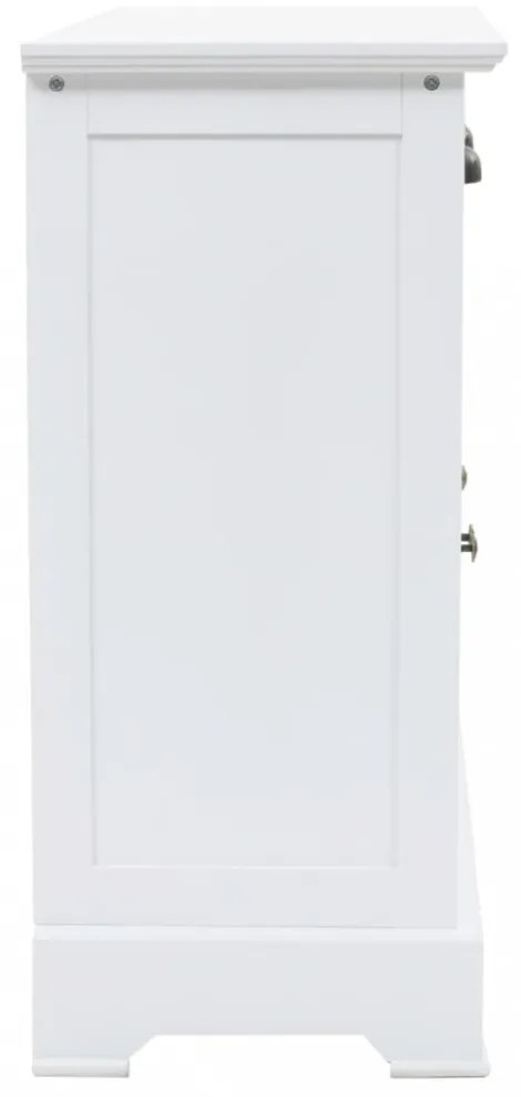 3 ajtós MDF és fenyőfa tálalószekrény 105 x 35 x 77,5 cm