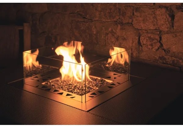 Planika Square Asztal GAS - Kültéri gáz kandalló 79,7x90 cm 10kW