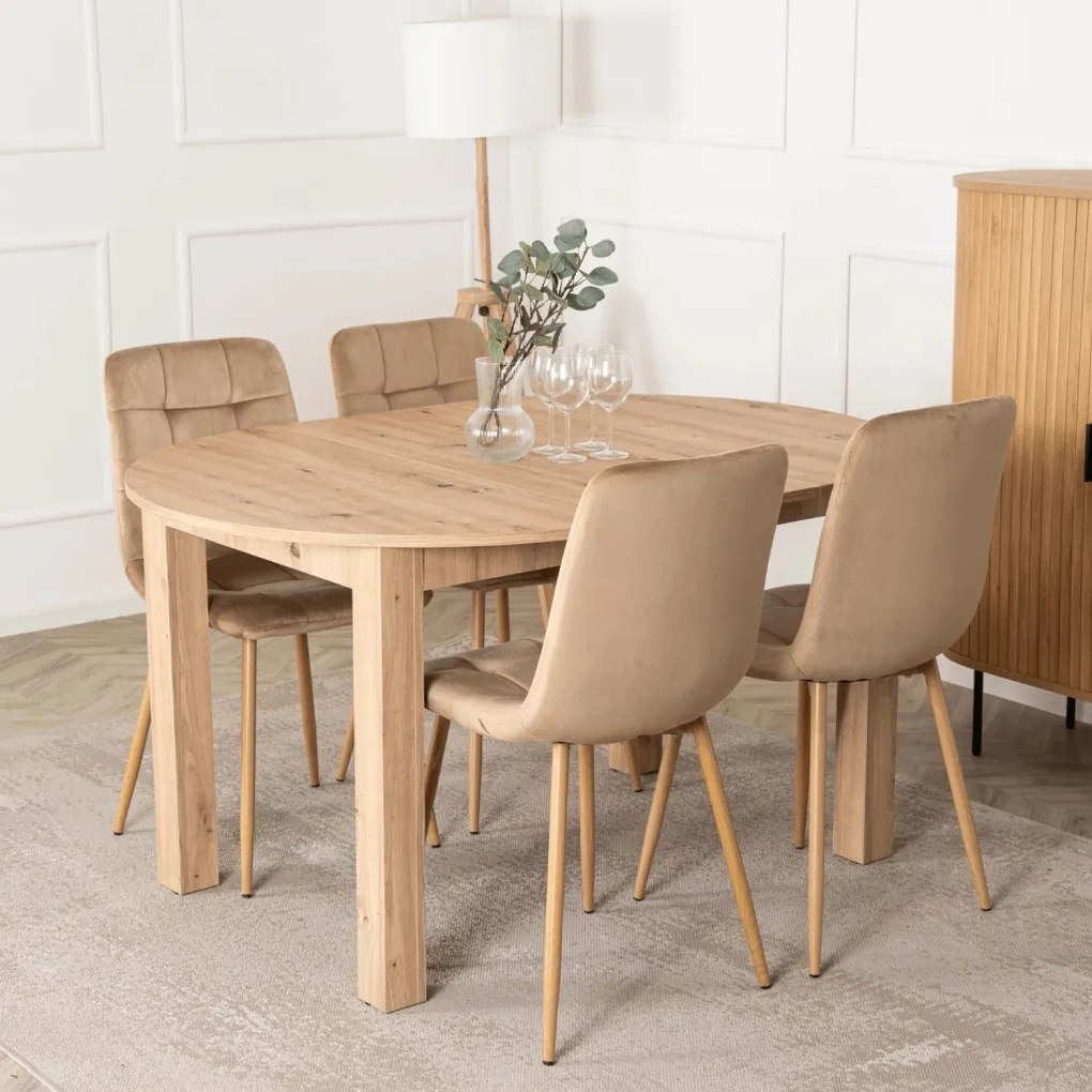 Szék bézs színben, bársony kárpittal FREDY