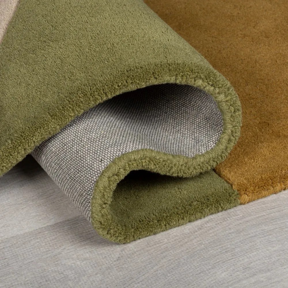 Zöld kézi szövésű gyapjú szőnyeg 120x180 cm Lozenge – Flair Rugs