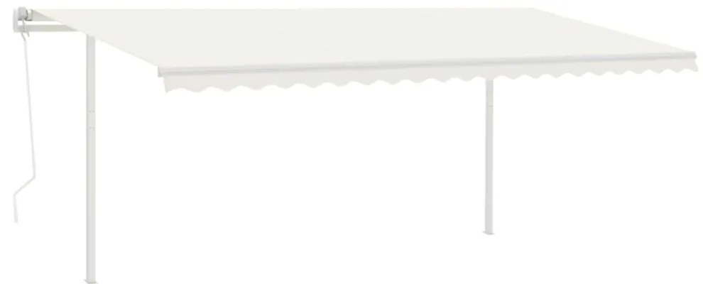krémszínű automata szélérzékelős és LED-es napellenző 5 x 3,5 m