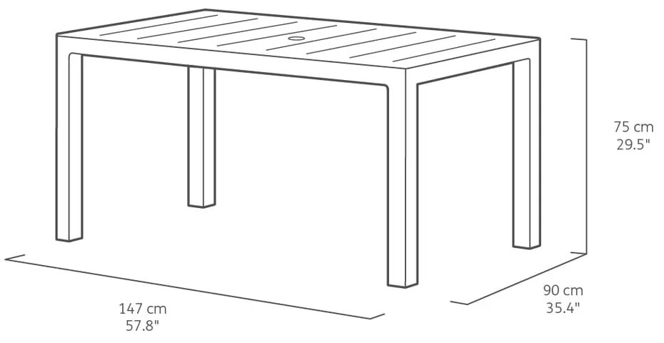Kerti étkezőasztal 90x147 cm Julie – Keter