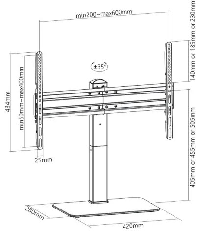 MK FLORIA Superior SUPSTV020 - Álló TV-tartó 37-70" fekete