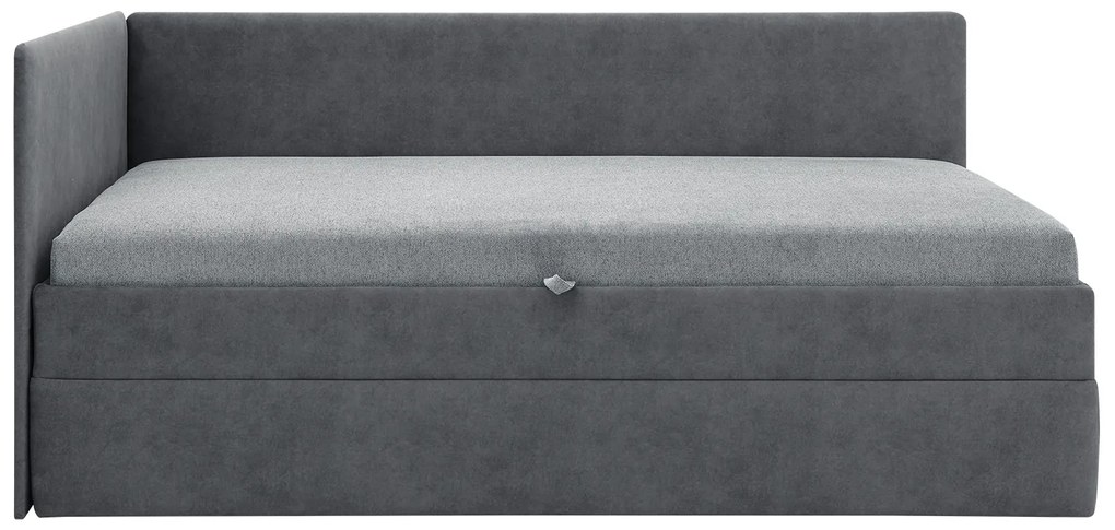 Egyszemélyes ágy 110 cm Optoman (sötétszürke) (ágyráccsal és matraccal) (tárolóhellyel). 1098581