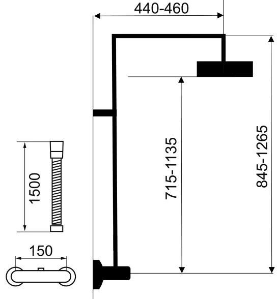 Novaservis - Zuhanygarnitúra termosztatikus csappal METALIA ECO fényezett króm