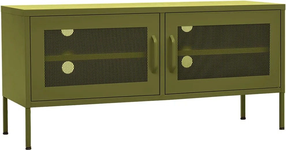vidaXL olívazöld acél TV-szekrény 105 x 35 x 50 cm