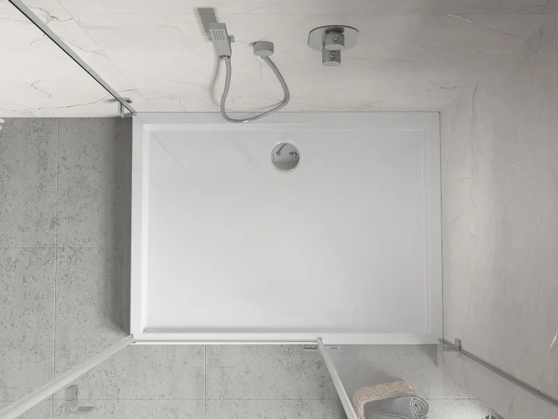 Mexen Flow+ téglalap alakú zuhanytálca 80 x 70 cm, fényes fehér - 46R107080H