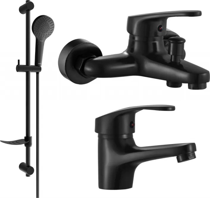 Mexen Erica DF05 fürdőkád szett, fekete - 746403DF05-70