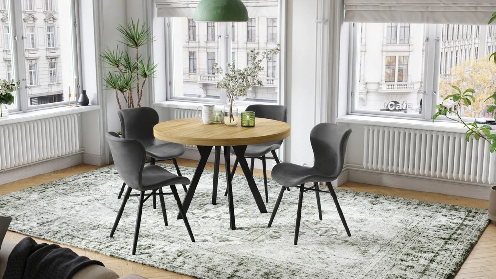 MAZZONI EXPORT ALTEA Velúr Sötétszürke/fekete lábak - MODERN SZÉK VELVET NAPPALIBA/ÉTKEZŐBE/ KONYHÁBA/IRODÁBA