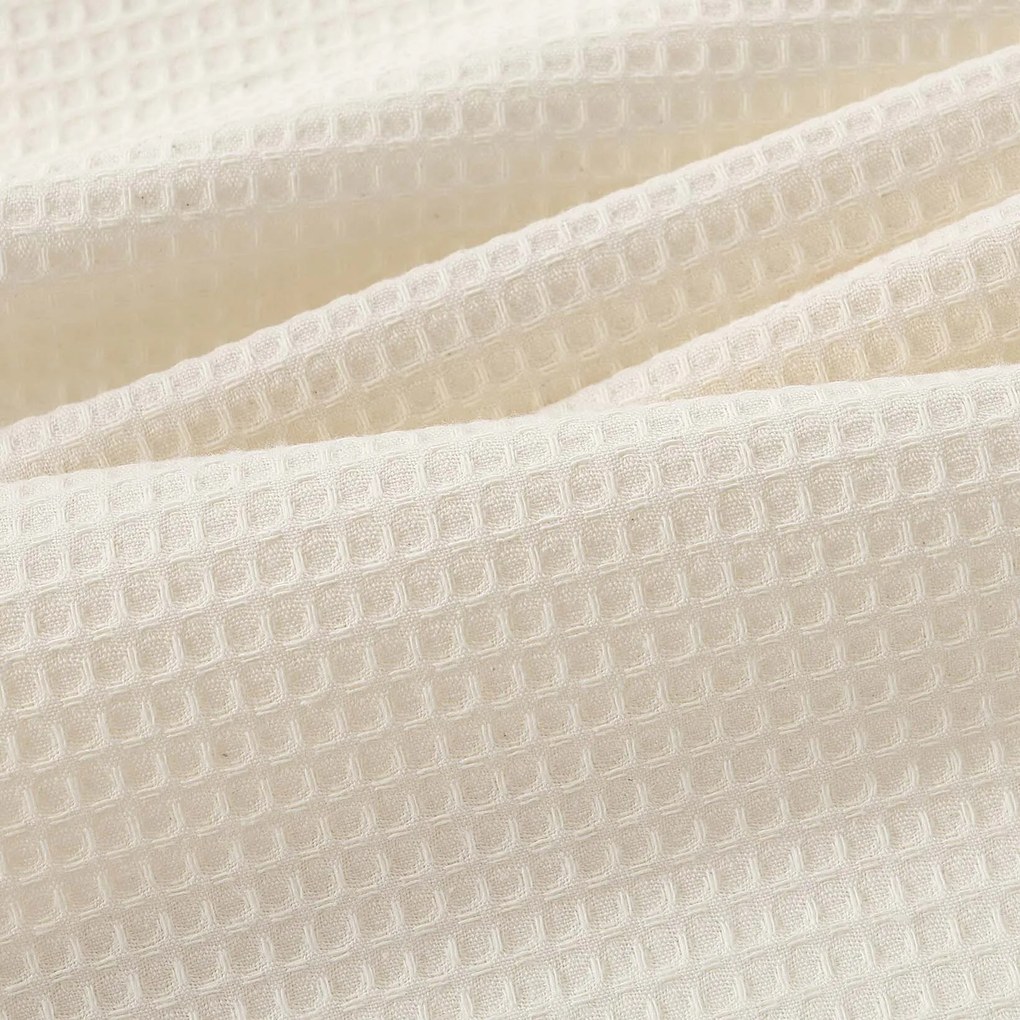 Goldea hímzett waffle konyharuha - búzavirág krémszínű alapon 50 x 70 cm