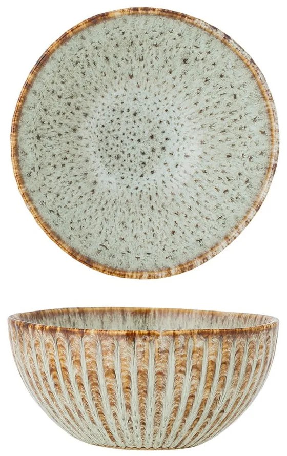 Kék-bézs kőedény szervírozó tálka 200 ml Fleur – Bloomingville