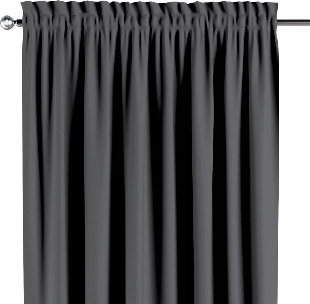 Csatornafüggöny frufruval 1 db 140x260cm fekete