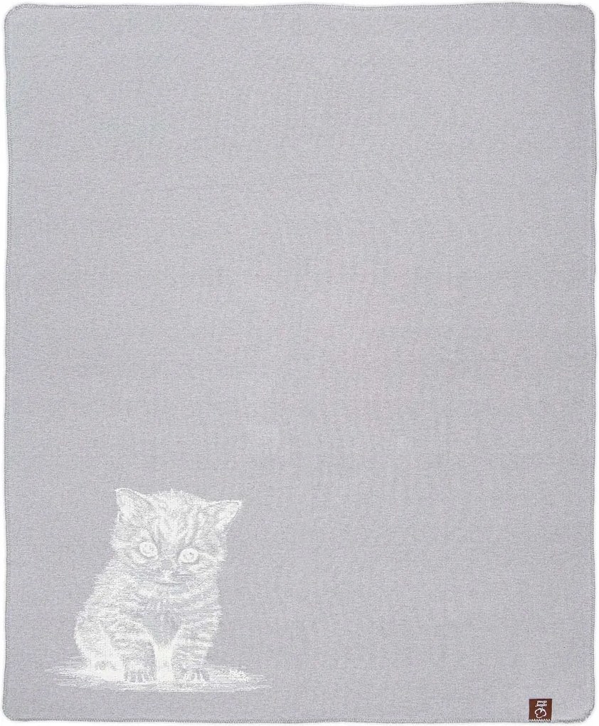 Ágytakaró pléd 165x200 Cica szürke horgolt takaró