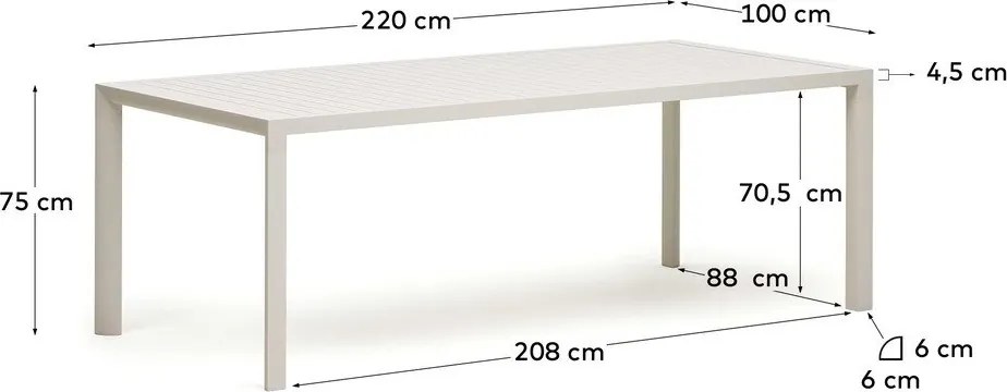 Kerti étkezőasztal 100x220 cm Culip – Kave Home