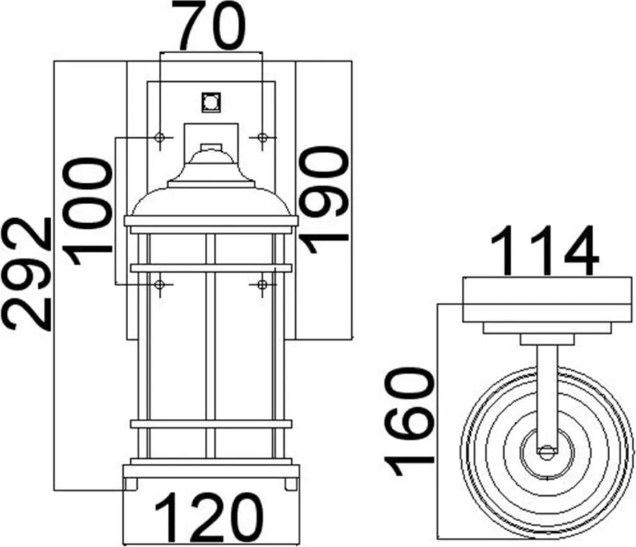 ELSTEAD FELIGHTHOUSE2SBLK LIGHTHOUSE Klasszikus Kültéri Fali Lámpa Fekete E27 IP44