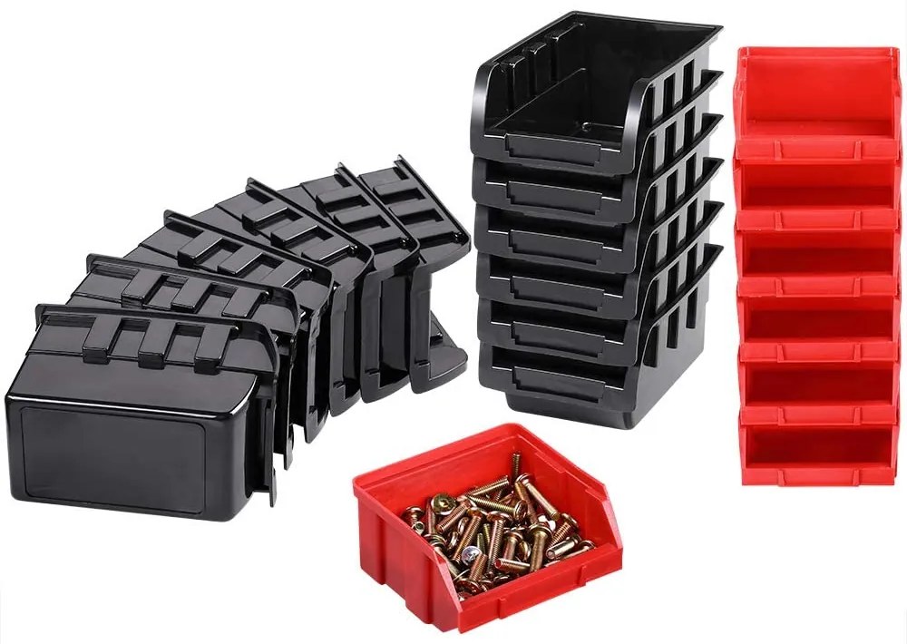 ORDER függő szerszámszervező, 30 doboz, 64x2x38cm, piros/fekete Jurhan