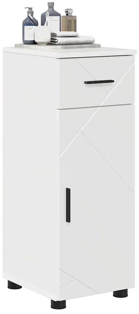 Fürdőszoba Székény Magasfényű fehér 30 x 35 x 80 cm Faanyag