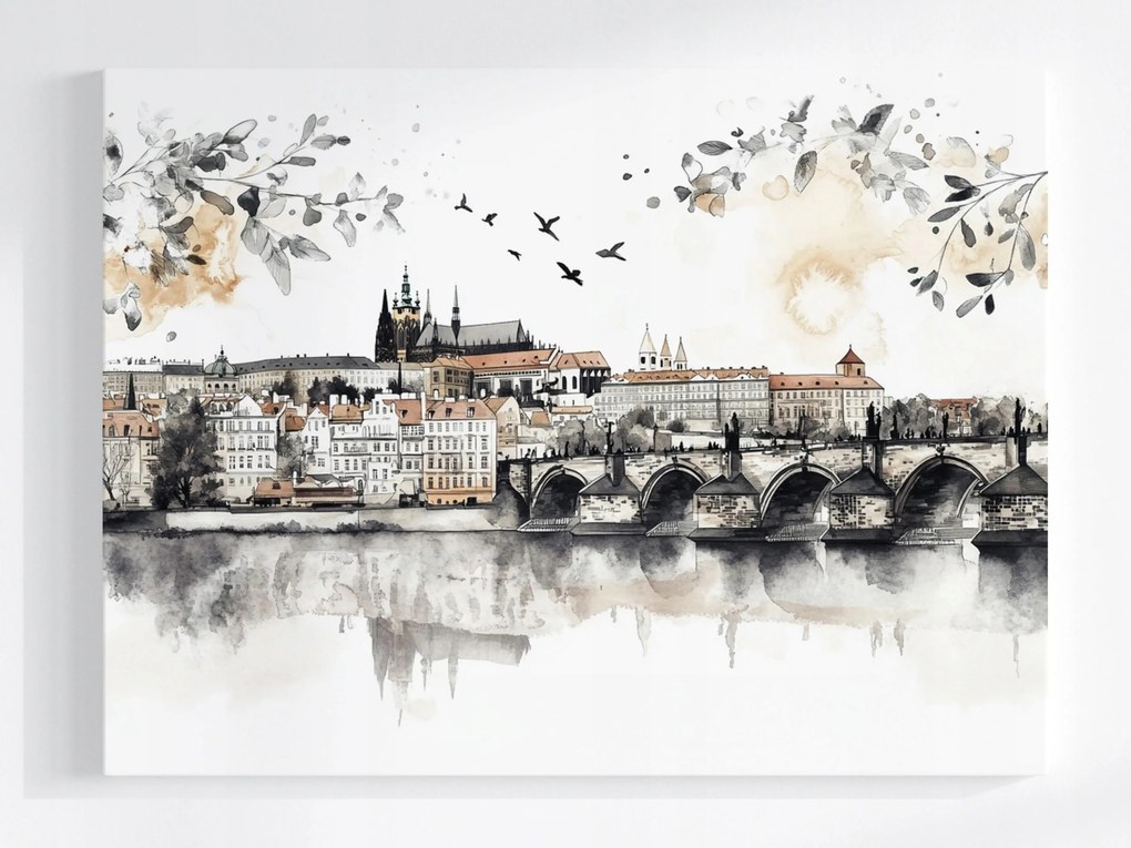 Poszter Város Panoráma Prága Károly Híd 80x60