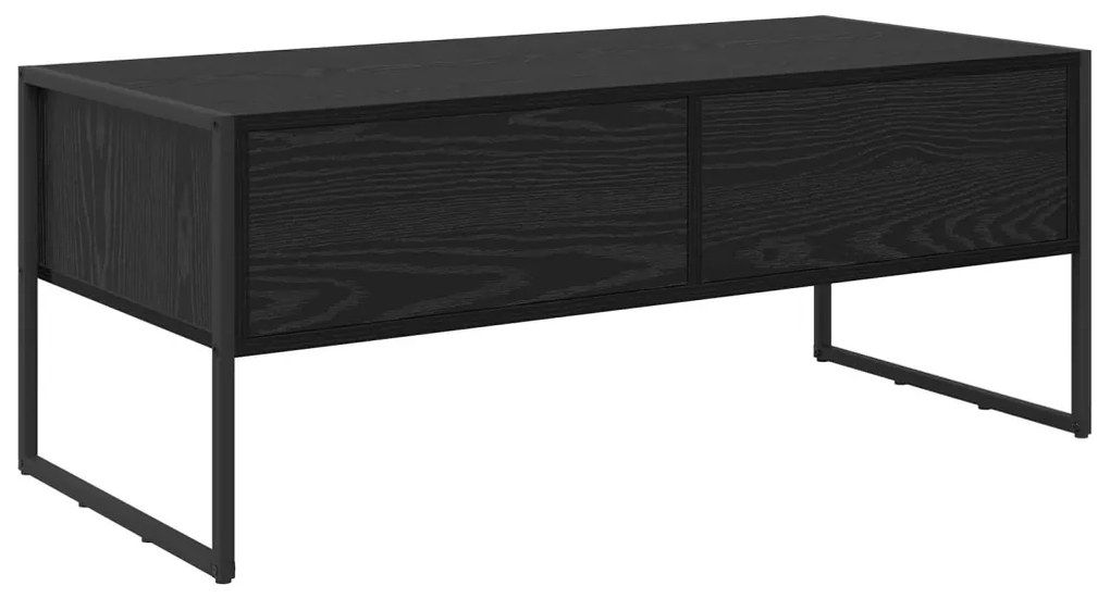 vidaXL Dohányzóasztal fiókkal Fekete tölgy 100 x 46 x 40 cm Faanyag