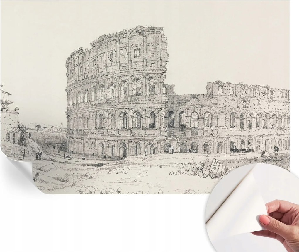 Öntapadós tapéta Divatos 3D fali ragasztóval Régi romok 104x70 cm