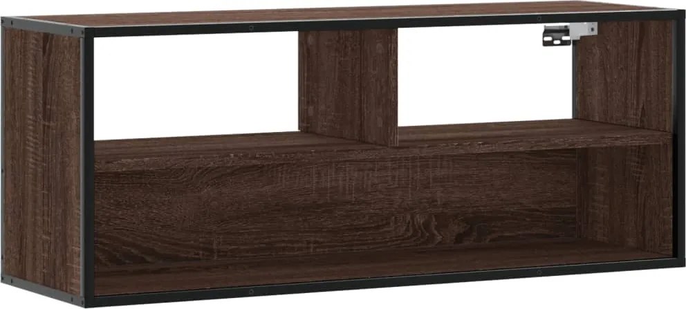 vidaXL barna tölgy színű szerelt fa és fém TV-szekrény 100x31x39,5 cm