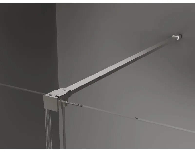 Mexen Velar, zuhanykabin tolóajtóval 150 x 100 cm, 8mm szürke üveg, csiszolt acél, 871-150-100-41-97