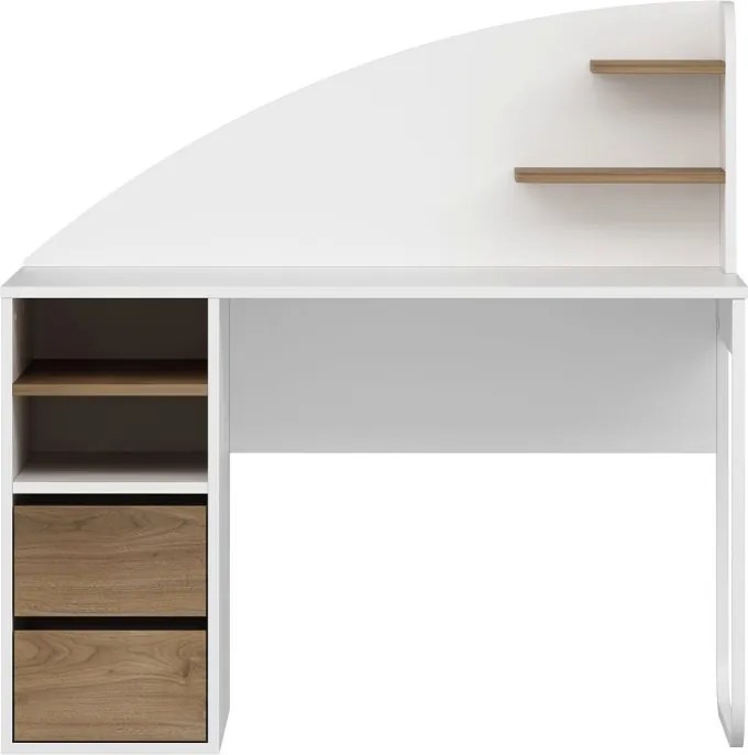 Mirel íróasztal, fehér-dió, 120 cm